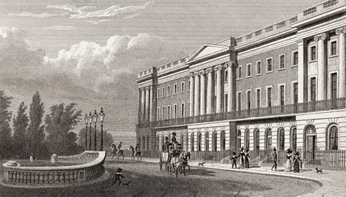 Richmond Terrace, London, UK, illustration by Th. H. Shepherd, 1826