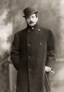 Giacomo Puccini, 1858 –1924, Italian composer, digitally edited according to a photograph by A.