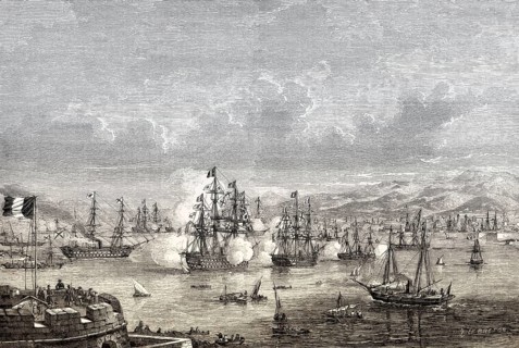 The arrival of the Russian fleet with Grand Duke Konstantin Nikolaevich of Russia, in Toulon