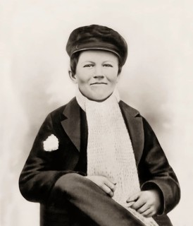 Portrait of Thomas Alva Edison at age of 14 years, digitally edited