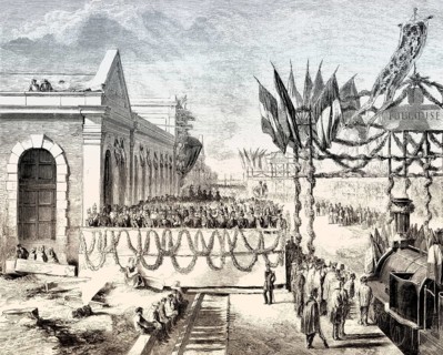 Opening ceremony of the Bordeaux–Sète railway, CF du Midi, Toulouse, France, 1857, Europe