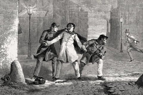 Scene by Charles John Huffam Dickens or Boz, 1812, 1870, an English writer