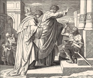 St. Peter Healing the Crippled Beggar, New Testament, by Julius Schnorr von Carolsfeld, 1860