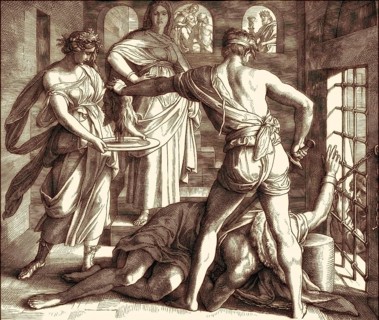 The Beheading of John the Baptist, New Testament, by Julius Schnorr von Carolsfeld, 1860