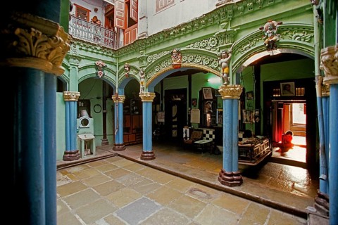 Over architectural heritage, CPA Piramal gallery in Mumbai, first painted courtyard, Uttarsanda,