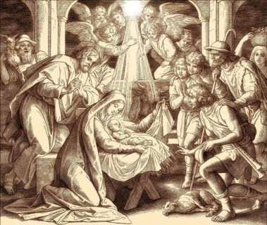 The birth of Jesus Christ, by Julius Schnorr von Carolsfeld