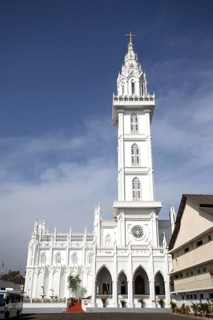 Basilica of Our Lady of Dolours with three tower front tower 146 ft high and rear Bible tower 260