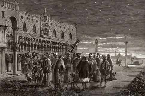 Galileo Galilei, 1564, 1642, Italian astronomer, at the Piazza San Marco, Venice, Italy, Europe