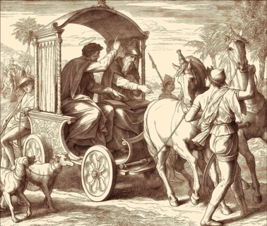 Philip the Evangelist and the Ethiopian Eunuch, New Testament, by Julius Schnorr von Carolsfeld,