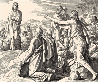Witness of John the Baptist, New Testament, by Julius Schnorr von Carolsfeld, 1860