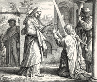 The Visitation, the visit of Blessed Virgin Mary to St. Elizabeth, by Julius Schnorr von Carolsfeld