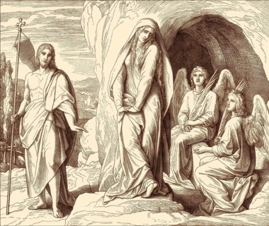 The Empty Tomb, Mary Magdalene, New Testament, by Julius Schnorr von Carolsfeld, 1860