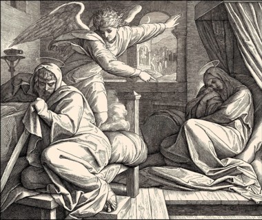 Angel Warns Joseph to leave Bethlehem and flee to Egypt, by Julius Schnorr von Carolsfeld