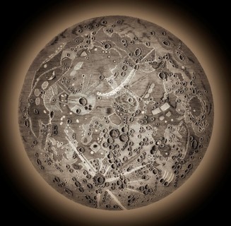 Map of the moon, after Chérubin d'Orléans (1613-1697), French scientific instrument maker