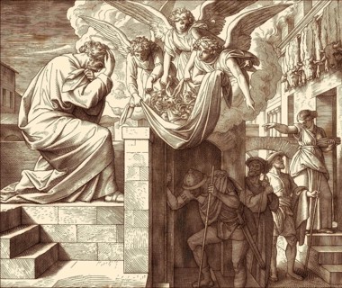 Saint Peter's vision of a sheet with animals, New Testament, by Julius Schnorr von Carolsfeld, 1860