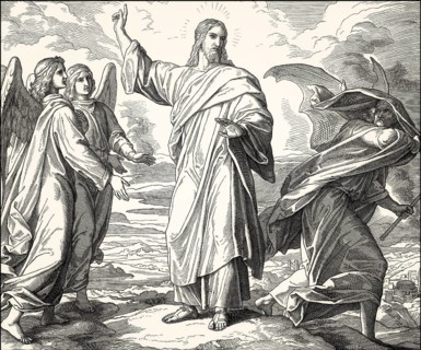 The temptation of Christ, New Testament, by Julius Schnorr von Carolsfeld, 1860
