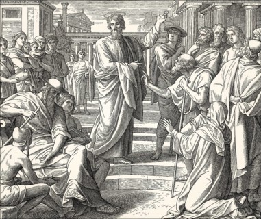 The Areopagus sermon, New Testament, by Julius Schnorr von Carolsfeld, 1860