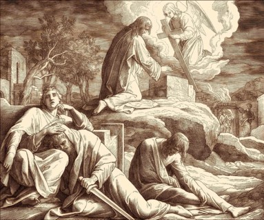 The Agony in the Garden of Gethsemane, New Testament, by Julius Schnorr von Carolsfeld, 1860