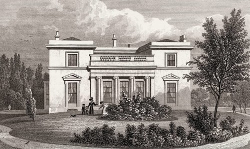Hanover Lodge, Regent's Park, London, UK, illustration by Th. H. Shepherd, 1826