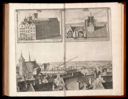 Keplerian astronomical refracting telescope, Machinae coelestis, 1673, by Johannes Hevelius, Danzig