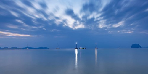 After sunset at Charlie Beach, Koh Mook Island, Andaman Sea, Thailand, Southeast Asia, Asia