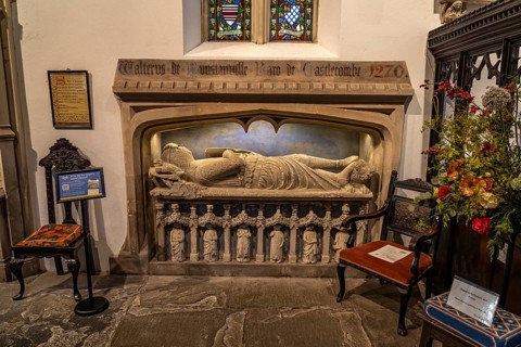 13th century memorial to crusader Walter de Dunstanville at St Andrew's Church, Castle Combe,