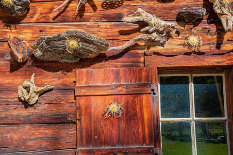Traditional farmhouse at the Eng mountain pasture. Nature conservancy area Grosser Ahornboden
