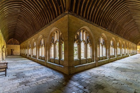 The cloisters of New College, University of Oxford, Oxfordshire, England, Great Britain
