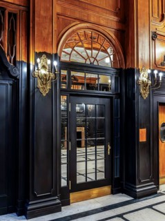 Historic interior design, staircase and corridor in the Hindenburghaus, Großer Burstah 31, Hamburg,