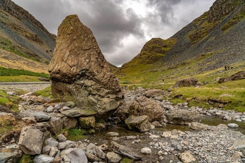 Rocks in the river at Honister Pass in the Lake District, England, Great Britain