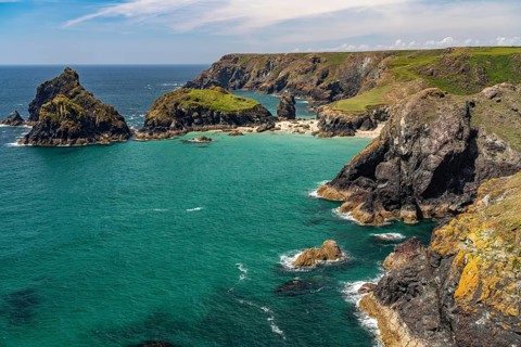 The coast at Kynance Cove, Cornwall, England, Great Britain