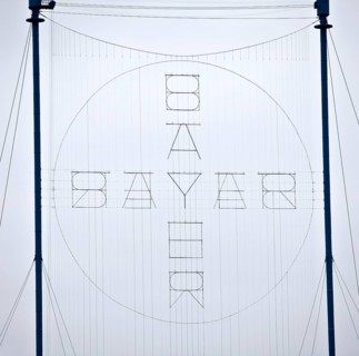 Bayer Cross, the world's largest illuminated sign with 1, 710 LED lights per day, Bayer AG,