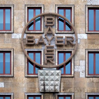 Logo of Bayer AG, agrochemical and pharmaceutical company, Leverkusen, Bergisches Land, North