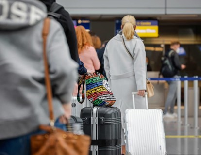 Düsseldorf, North Rhine-Westphalia, Germany - Düsseldorf Airport, Easter holidaymakers at the