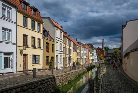 Wismar, Mecklenburg-Western Pomerania, Germany, renovated old town of the Hanseatic city of Wismar,