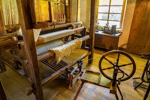 Loom in the Black Forest Open-Air Museum Vogtsbauernhof, Black Forest, Gutach, Baden-Württemberg,