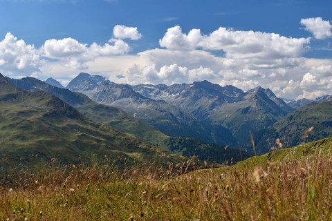 View from the Langschneid to the Hochgall, East Tyrol, Austria, Europe