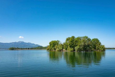 Herb island in Lake Chiemsee, Bavaria, Germany, Europe