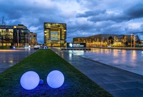 The Ruhr Tech Campus Essen, formerly the Thyssenkrupp Campus, headquarters of Thyssenkrupp,