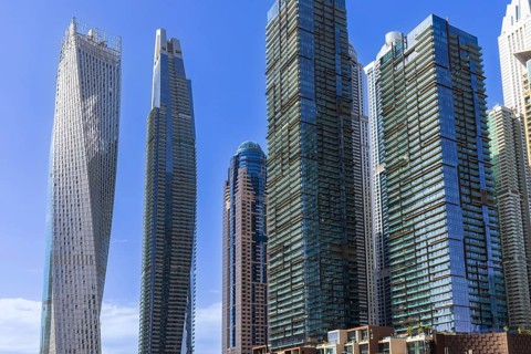 Dubai Marina, A Scenic Waterfront Skyline of Modern Luxury and High-Rise Architecture.