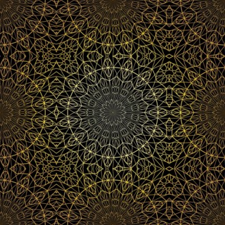 Geometric gold lace seamless pattern. Arabic tile lattice vector background.