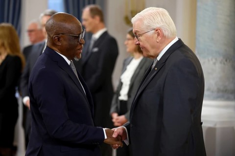 M'Baimba Lamin Baryoh Sierra Leone is received by Frank-Walter Steinmeier (President of the Federal