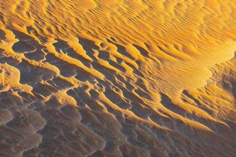 Sand structure formed by the wind, in the Rub al Khali desert, Dhofar province, Arabian Peninsula,