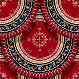 Seamless Latvian embroidery circular pattern, vector template for your design