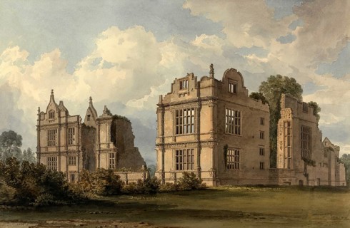 South East View of the Ruins of Moreton Corbet Castle, Shropshire, England, digitally restored