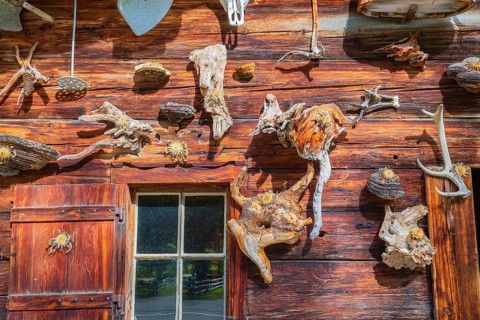 Traditional farmhouse at the Eng mountain pasture. Nature conservancy area Grosser Ahornboden