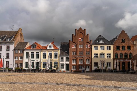 The market square in Kalkar, Lower Rhine, North Rhine-Westphalia, Germany, Europe