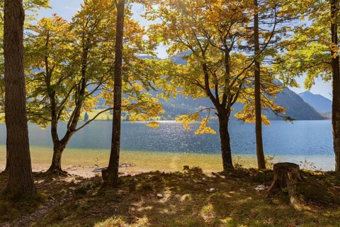 Grundlsee in autumn, salzkammergut, styria, Austria, Europe