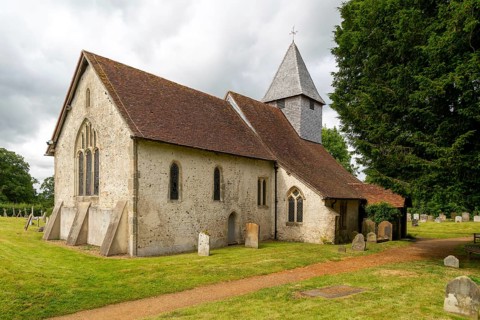 Historic village parish church Saint Mary the Virgin, Silchester, Hampshire, England, UK