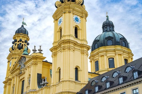 The Theatine Church on Odeonsplatz in Munich, Bavaria, Germany, Europe
